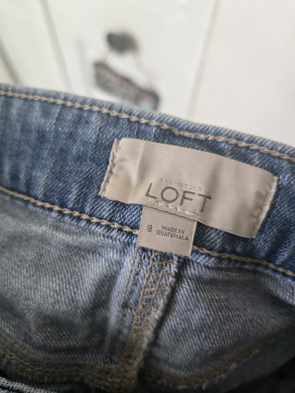 Loft Frayed Hem Denim Skirt Size 8 - Picture 3 of 4